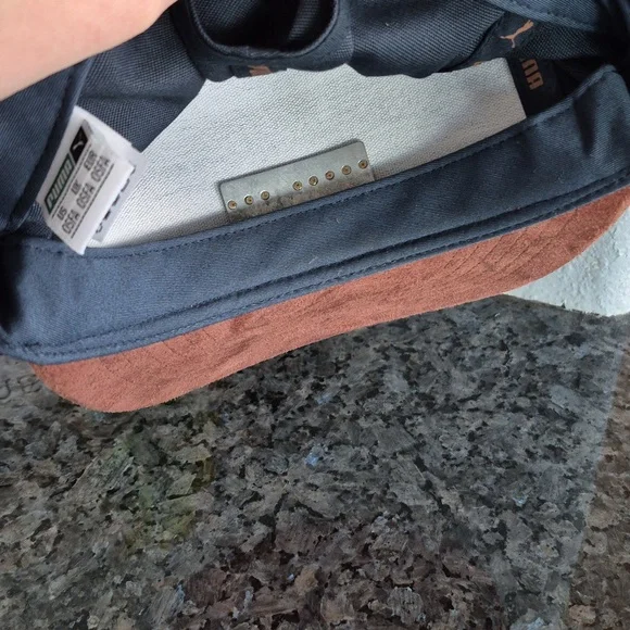 PUMA Men's Blue and Brown Adjustable Faux Suede Brim Cap | AS IS CONDITION - Picture 6 of 7